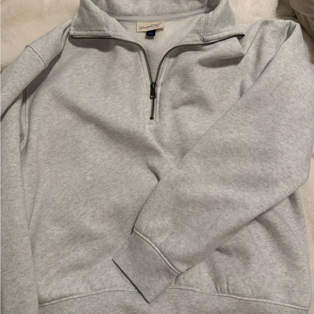 Universal Thread Light Gray Zip-Up Sweater - image 1